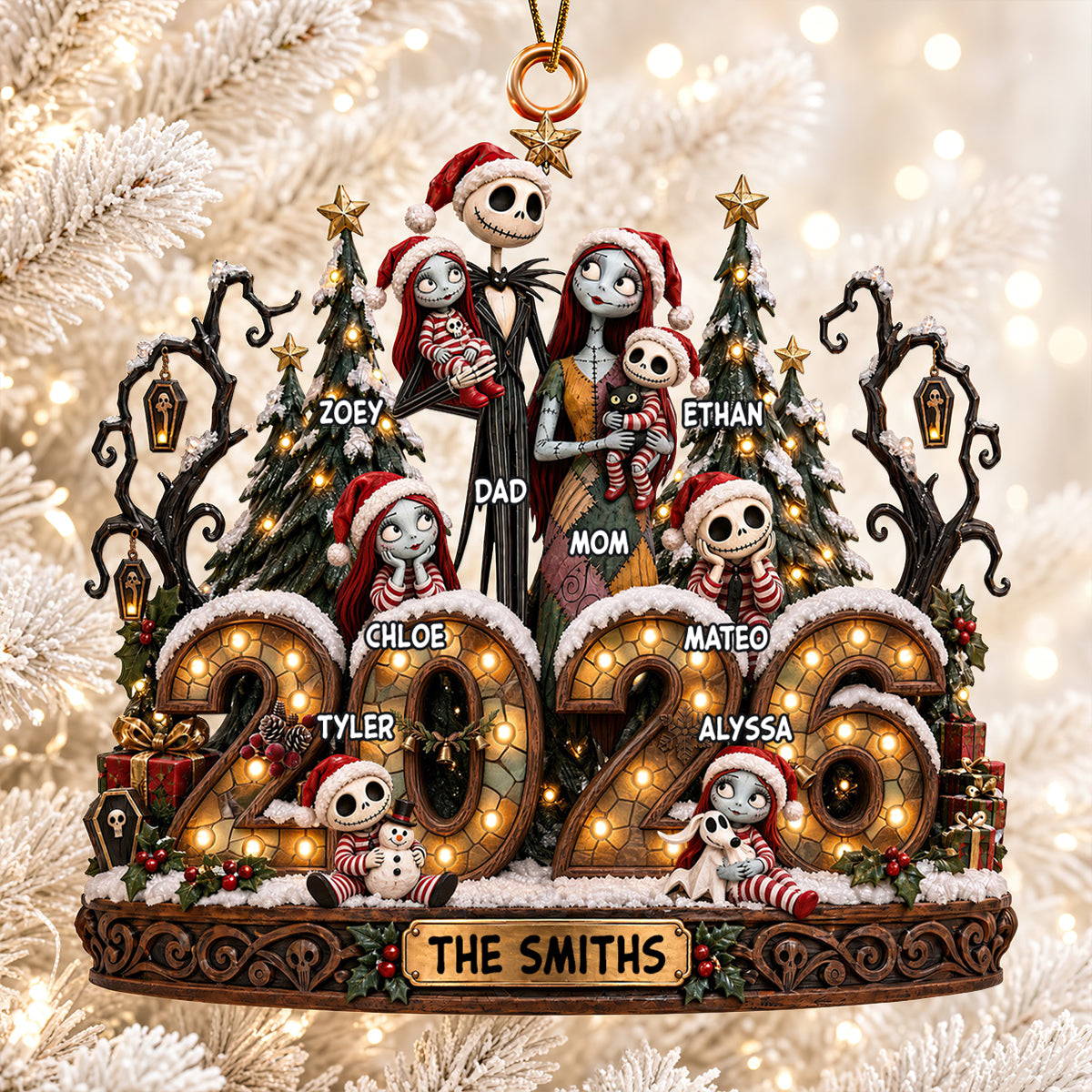 Spooky Family Christmas Ornament - Personalized Gifts For Family 01padt051026-Homacus