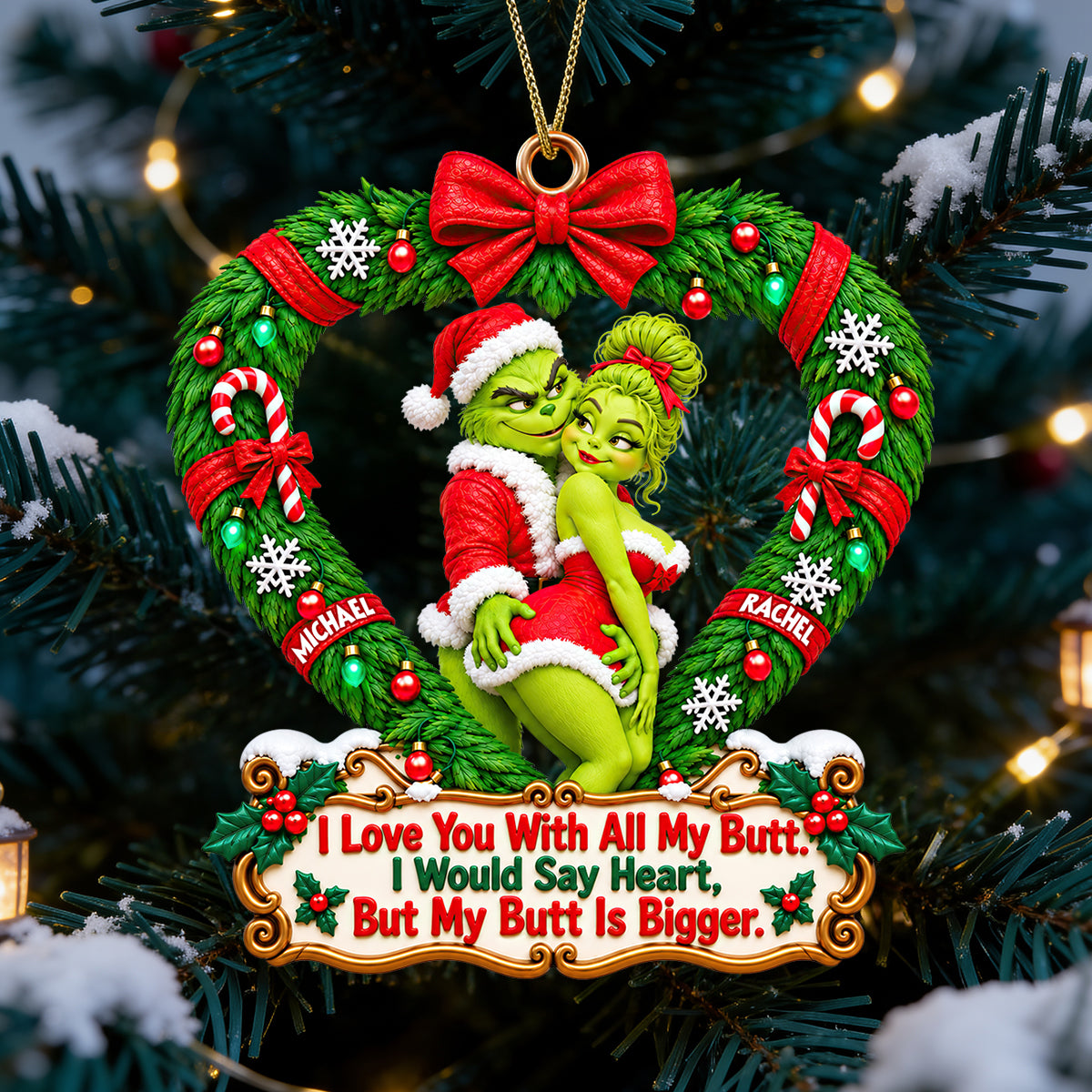 Furry Naughty Couples Acrylic Ornament - Personalized Christmas Gifts For Couples 07ohdt011026-Homacus