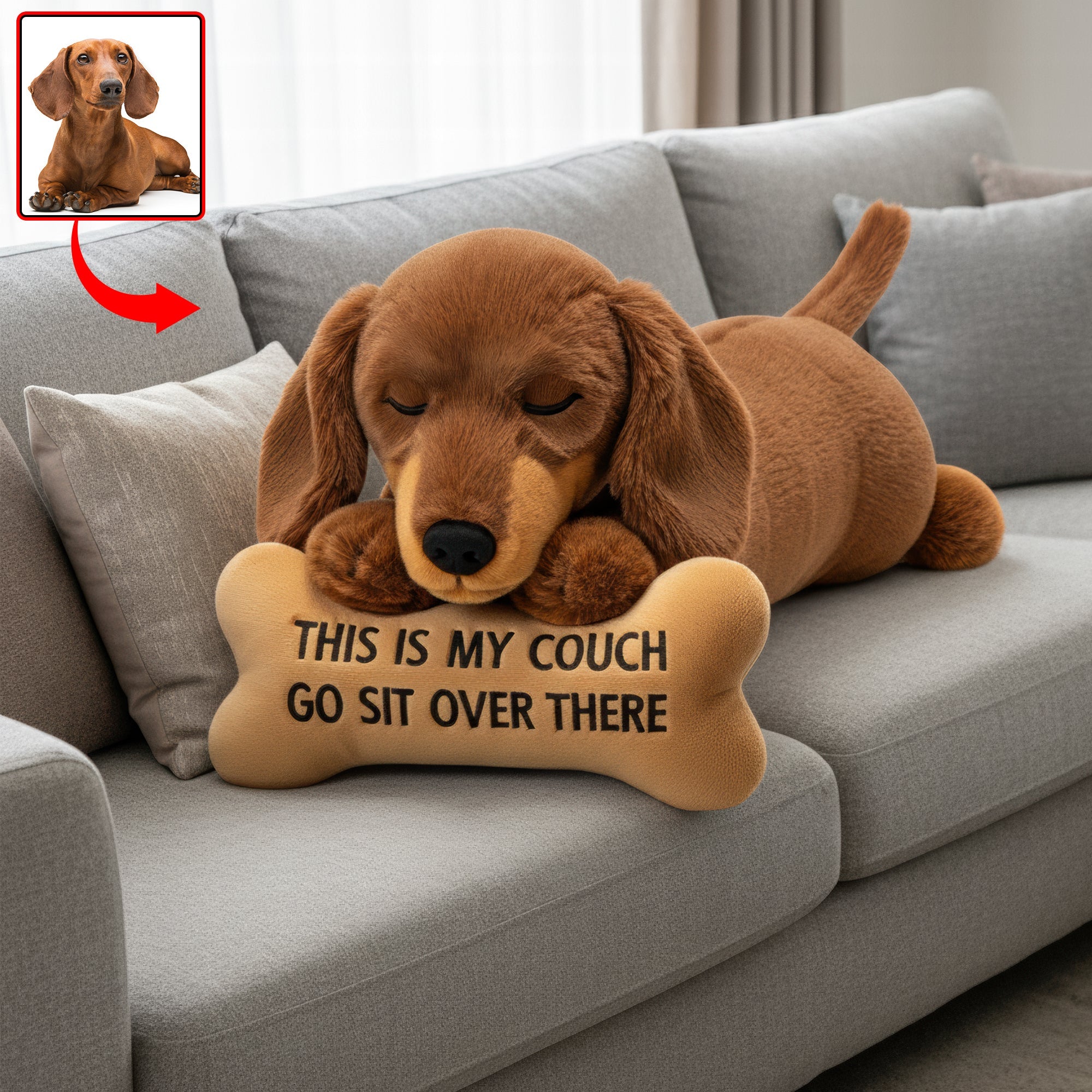 Dog Custom Shaped Pillow - Custom Photo Gifts For Dog Lover 06NAQN101125-Homacus