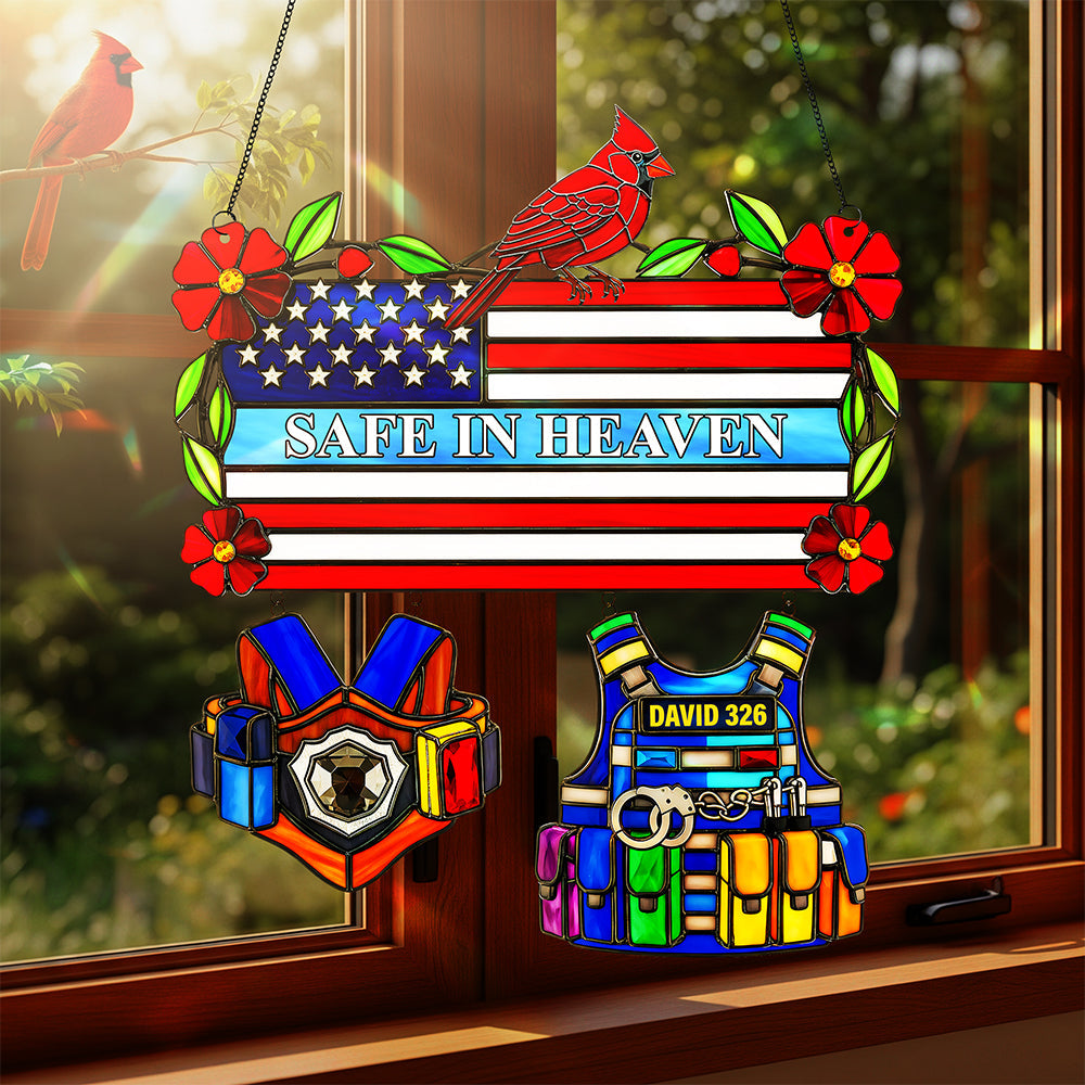 Police Heaven Cardinal Suncatcher - Personalized Gifts For Loved Ones 04ohta050925-Homacus
