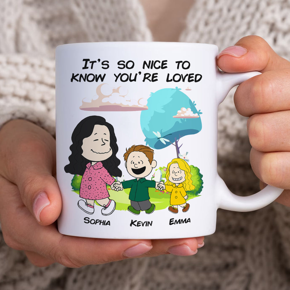 Personalized Gifts For Mom Coffee Mug It's So Nice To Know You're Loved 03TODT260224DA-Homacus