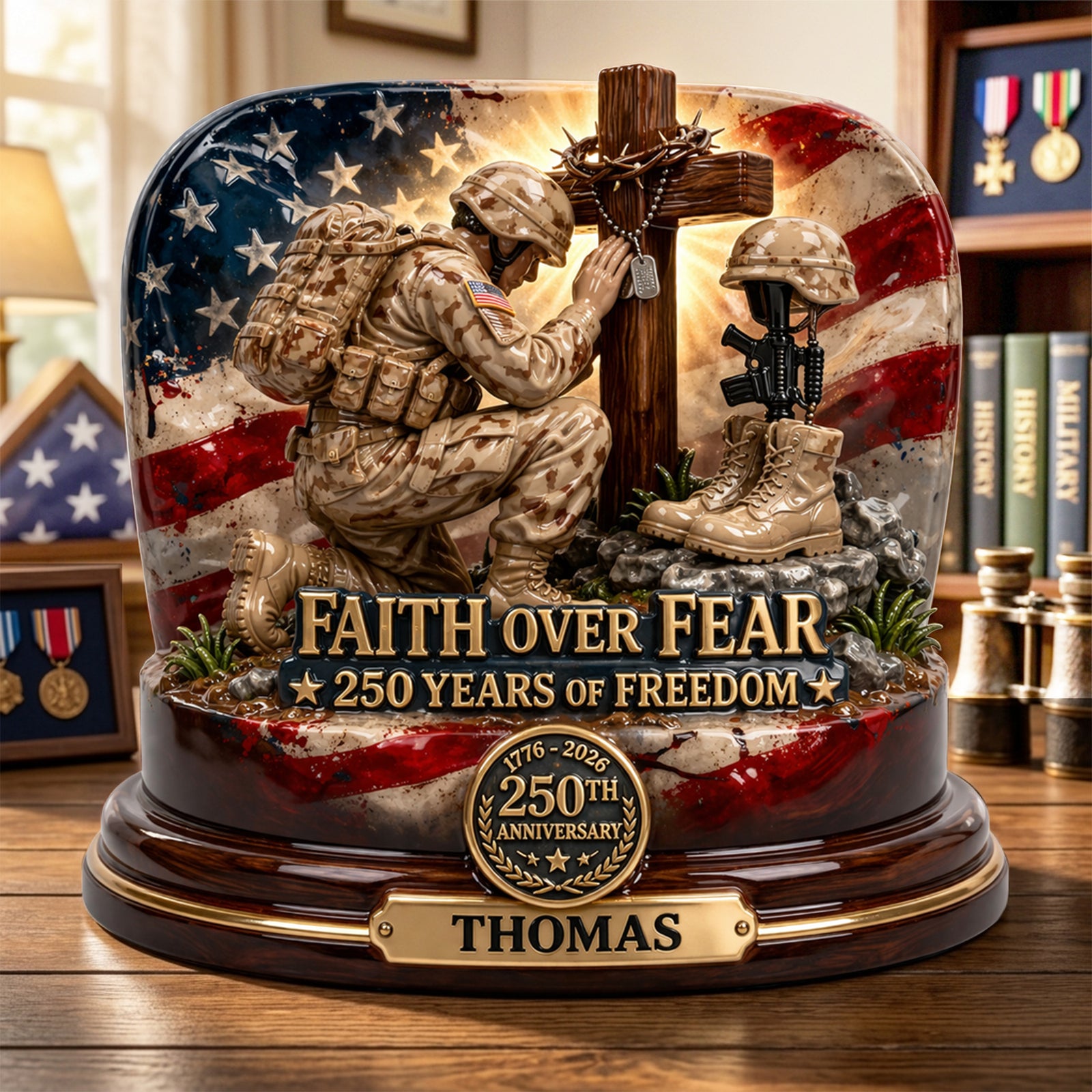 America 250th Anniversary Veteran Acrylic Plaque - Personalized Gifts For Veterans 05TOLU280326