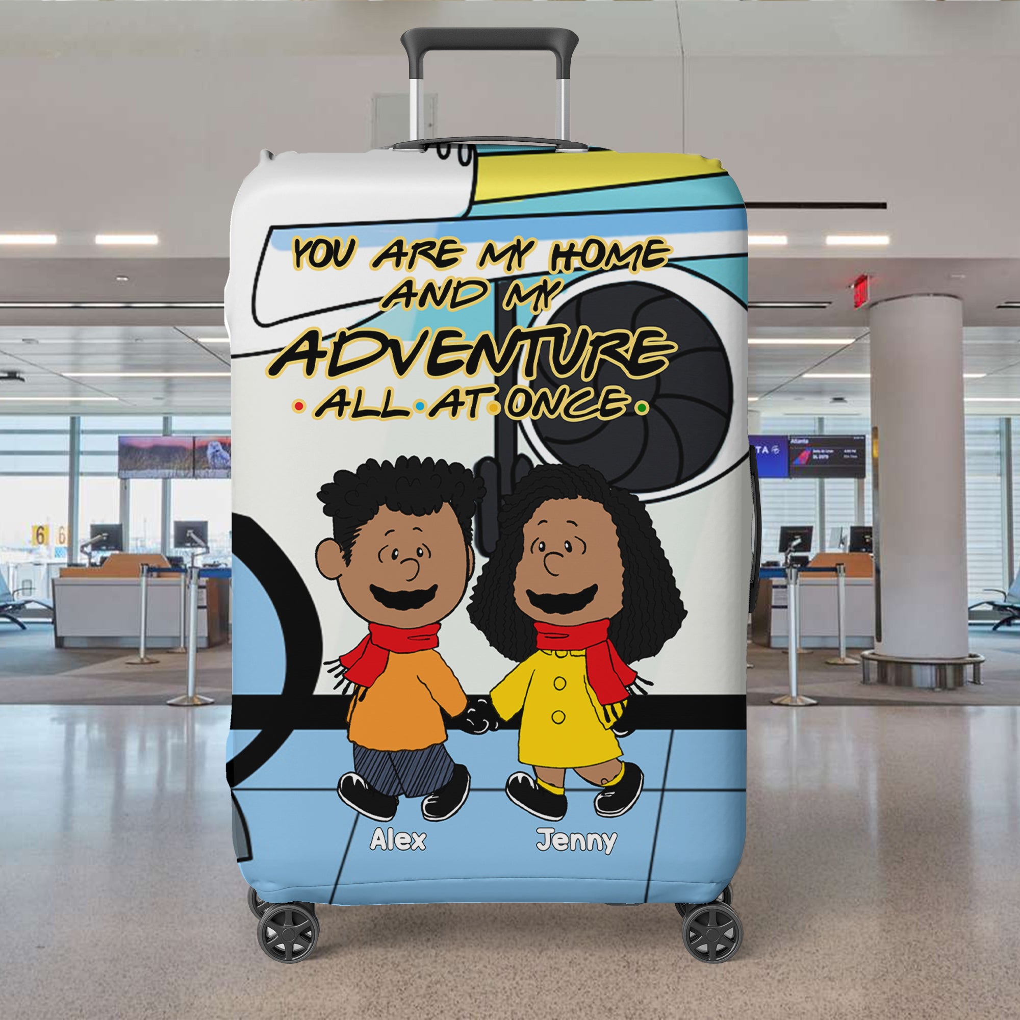 Personalized Gifts For Couple Luggage Cover Traveling Couple 05NAMH231124DA