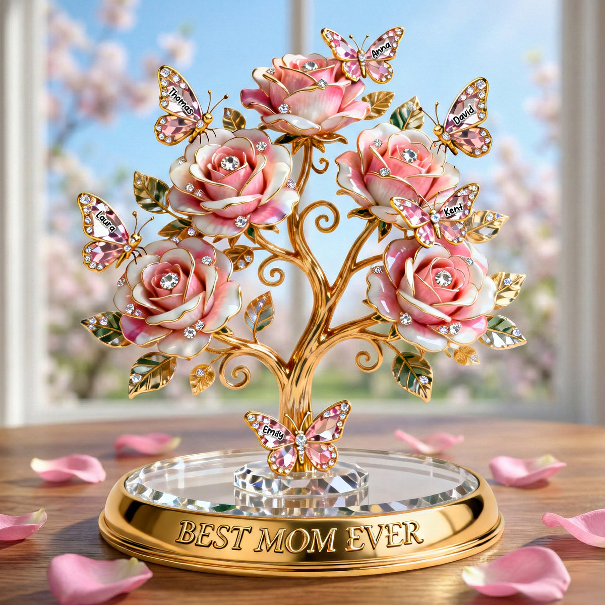 Family Tree Butterfly Rose Acrylic Plaque – Personalized Gifts For Mom 02ohqn030226-Homacus