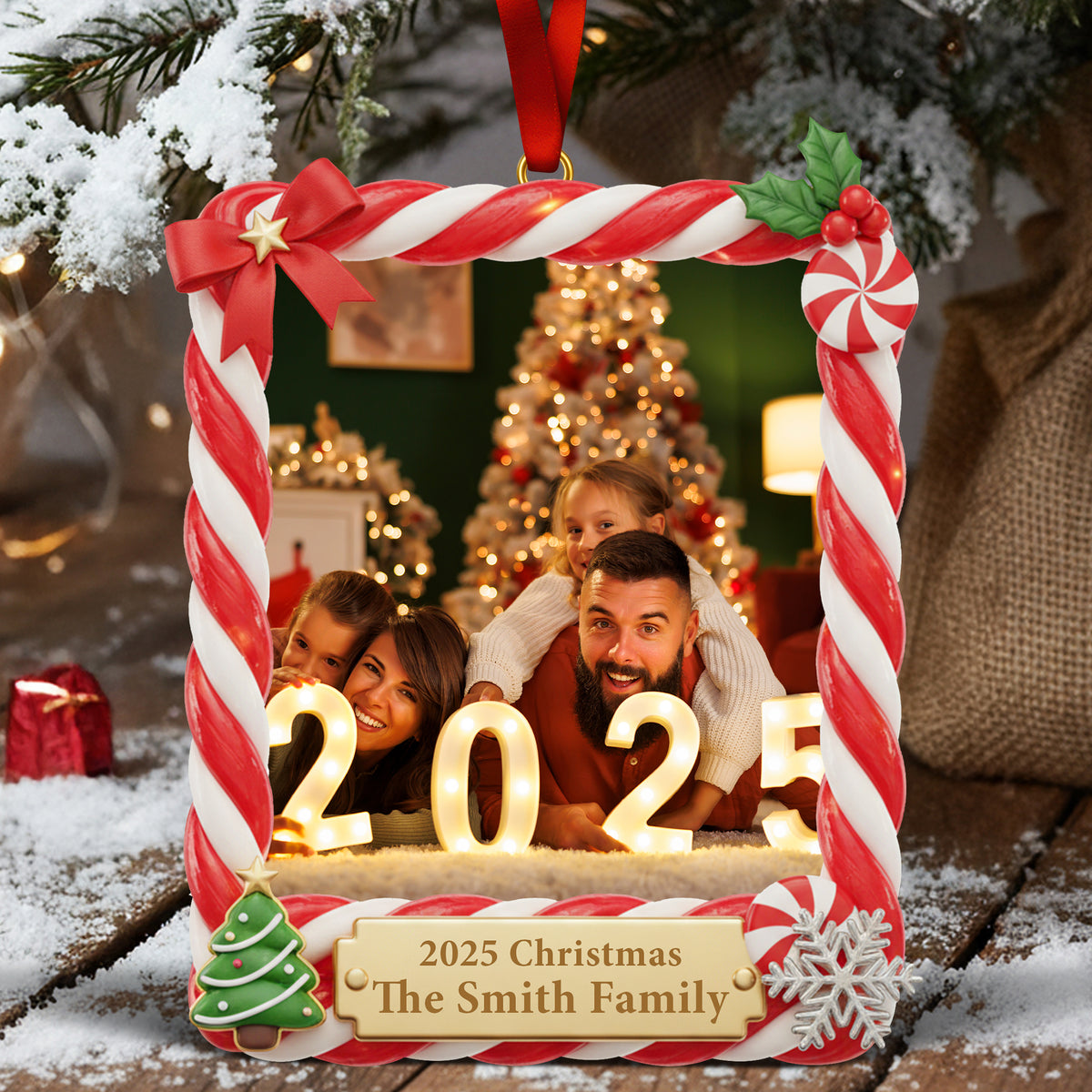 Christmas Picture Frame Acrylic Ornament - Custom Photo Gifts For Family 01HYQN071125-Homacus