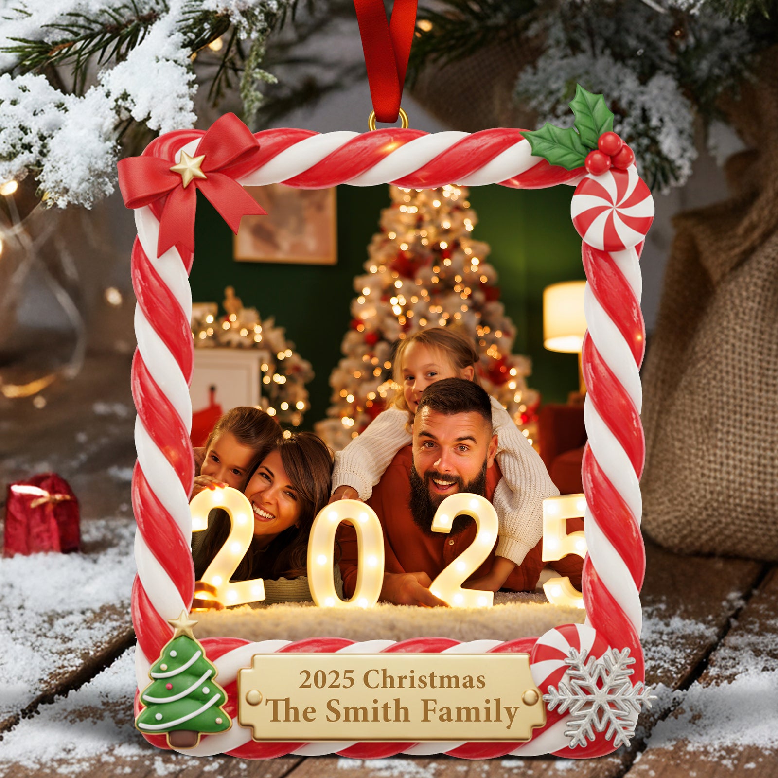 Christmas Picture Frame Acrylic Ornament - Custom Photo Gifts For Family 01HYQN071125-Homacus