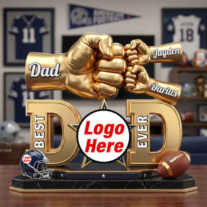 American Football Dad Acrylic Plaque - Champion Dad & Fist Bump - Personalized Gifts For Father-Homacus