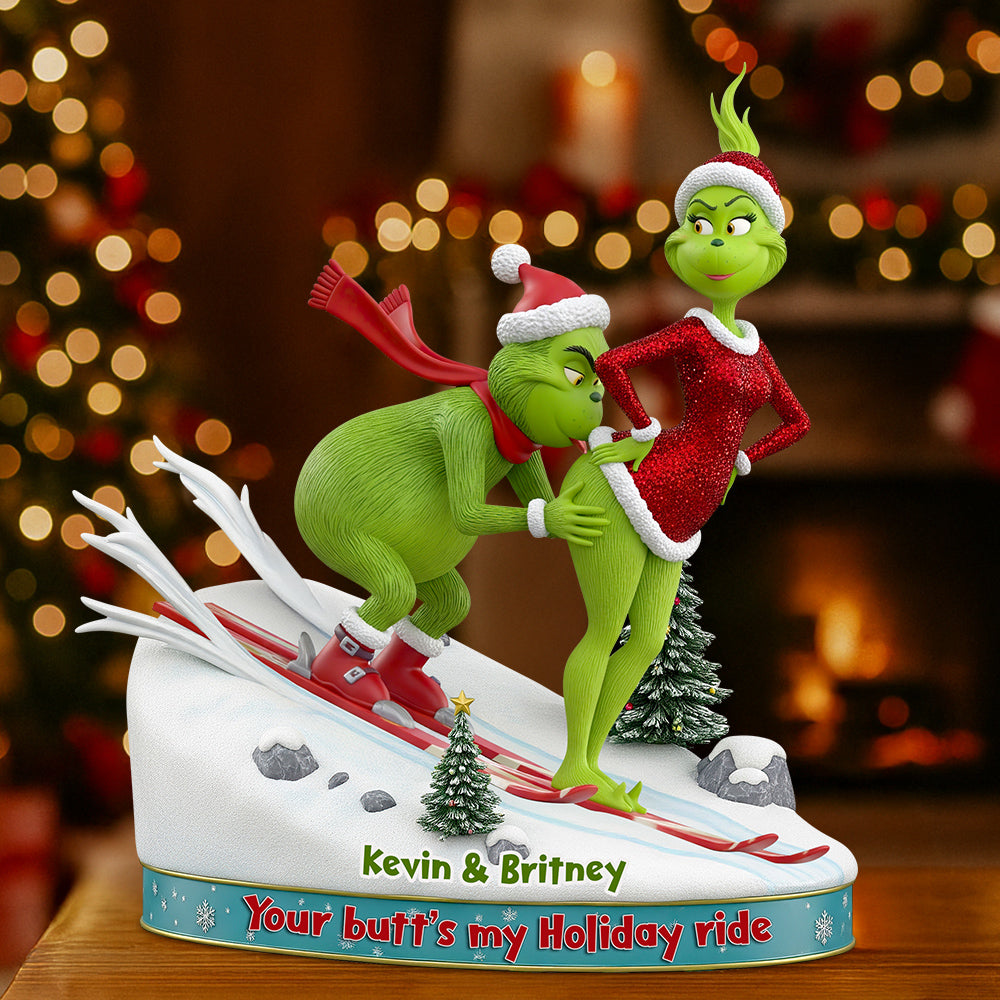 Skiing Couple Christmas Acrylic Plaque Personalized Gifts For Couple 01OHDT180925-Homacus