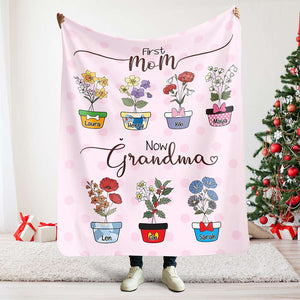 Personalized Gifts For Grandma Blanket, Flower Garden 02KALU140924-Homacus