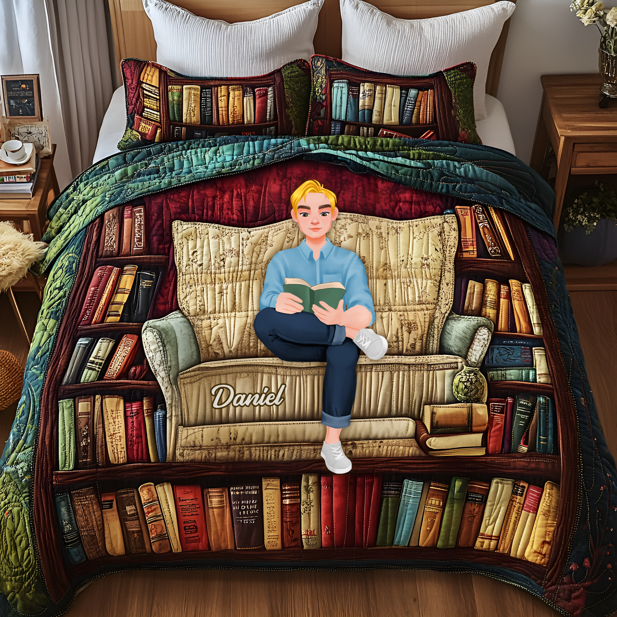 Cozy Up With Books Quilt Bed Set Special Line- Personalized Gift For Book Lovers 03TGLU160425-Homacus