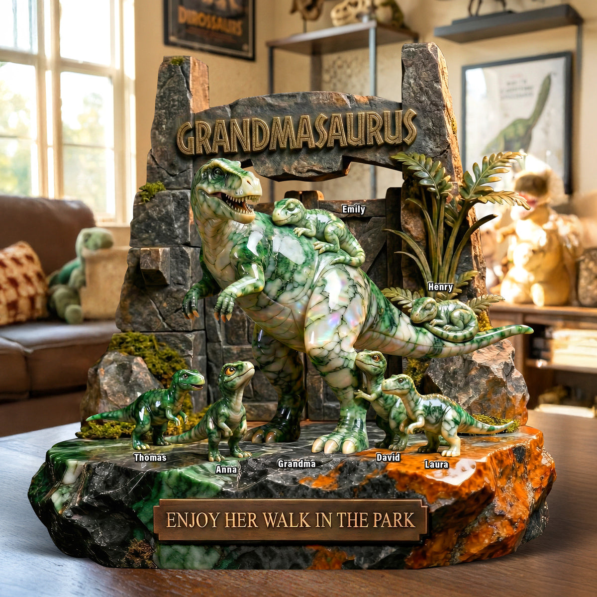 Dinosaur Mom Acrylic Plaque, Personalized Gifts For Mom 04qhqn130426-Homacus