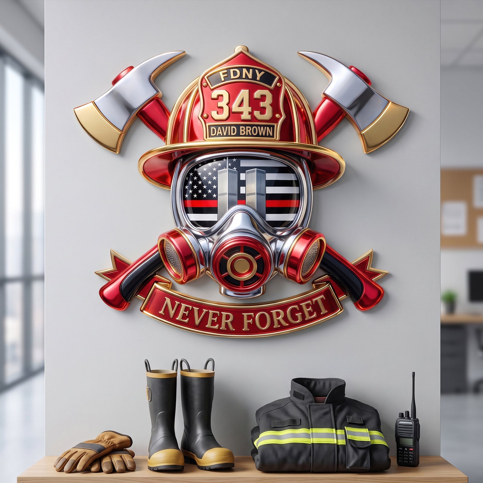 Never Forget Cut Metal Sign - Personalized Gifts For Firefighter 01huqn280726-Homacus