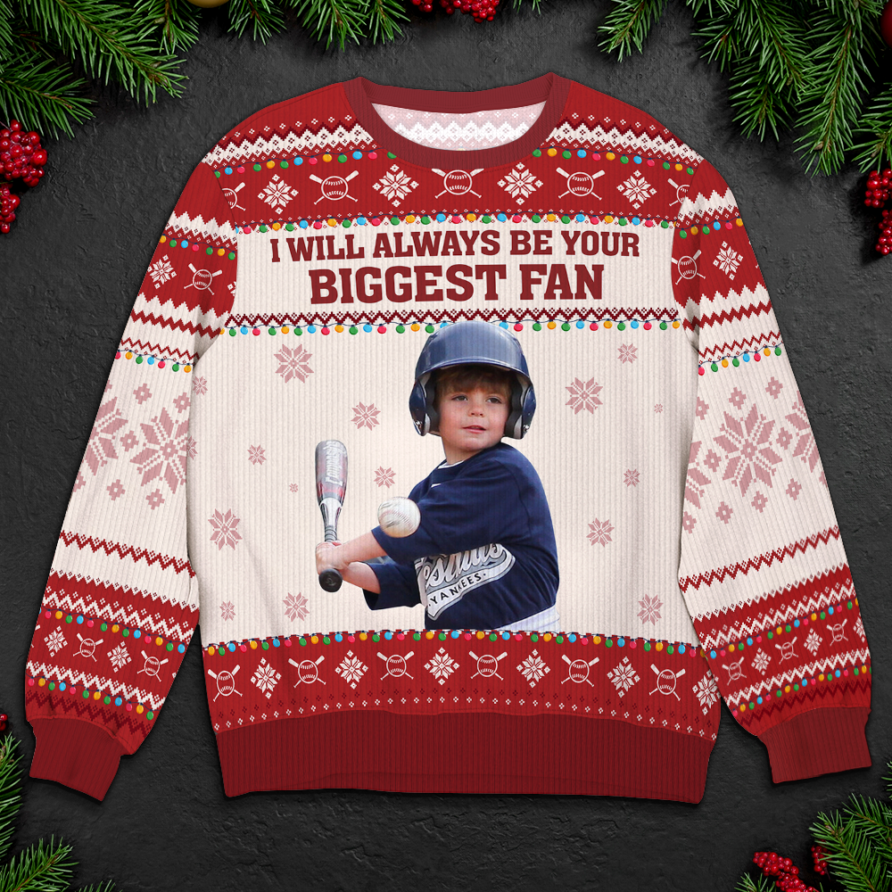 Custom Photo Gifts For Baseball Kids Christmas Ugly Sweater 02ACPU021024-Homacus