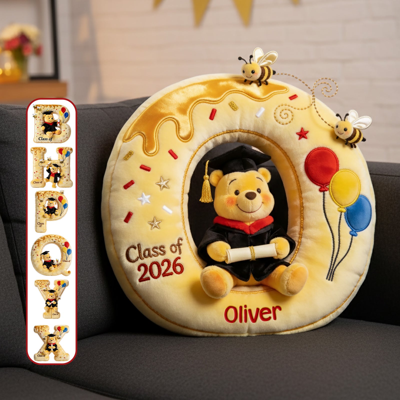 Graduation Character Initial Letter Pillow - Personalized Gift For Graduation 02NAMG111225-Homacus