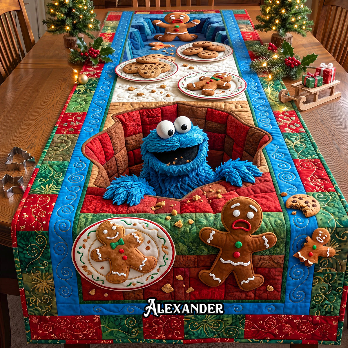 Crumb-Snatcher And Great Cookies Quilted Table Runner - Personalized Christmas Gifts 03qhdh210826