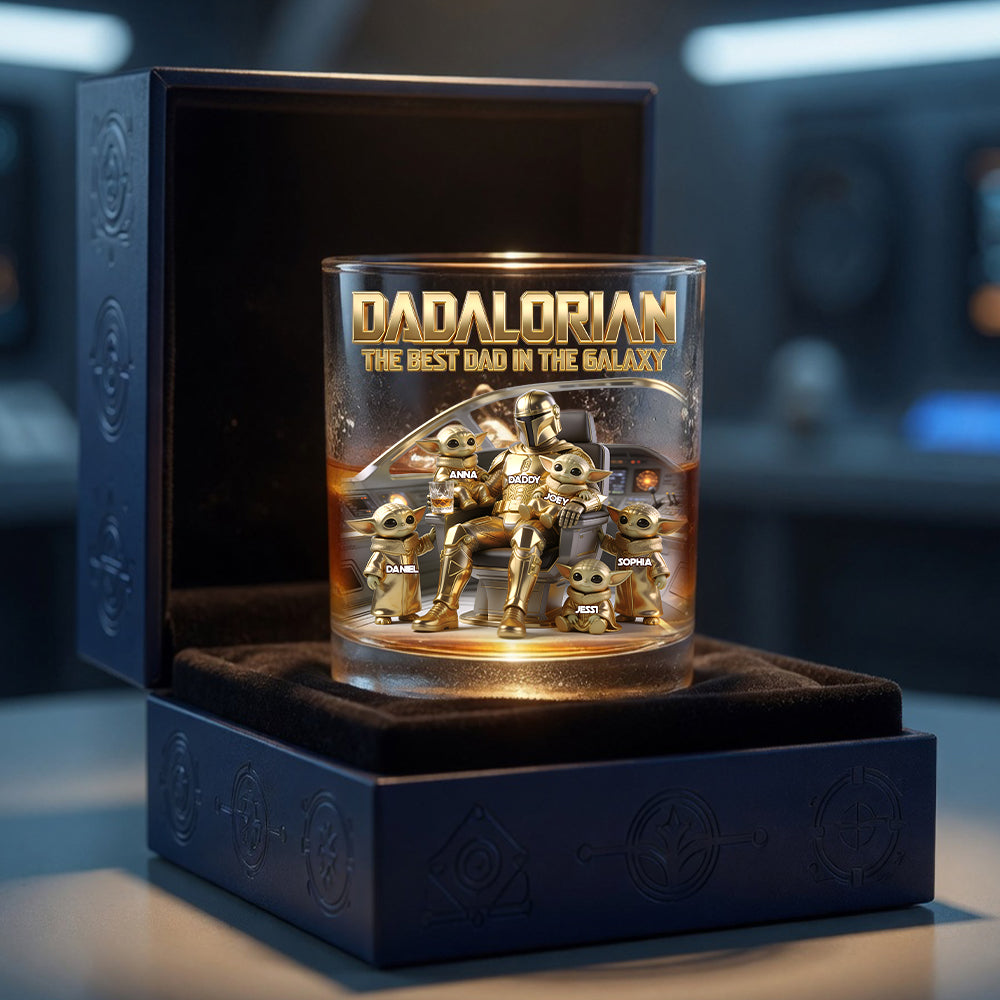 Legendary Space Dad Round Glass - Personalized Gifts For Dads 01PGLU300426-Homacus