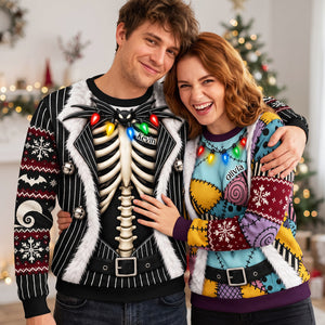 Spooky Couple Funny Sweatshirt - Personalized Gifts For Couple 01tyta061026-Homacus