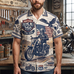 250 USA Biker Hawaiian Shirt - Personalized Gifts 01tytn020726