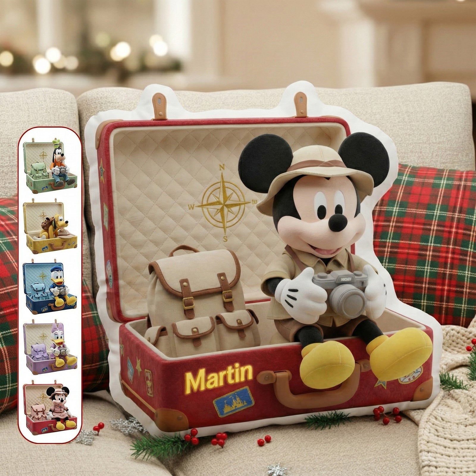 Travel Suitcase Shape Pillow  - Personalized Gifts 07pamg111125