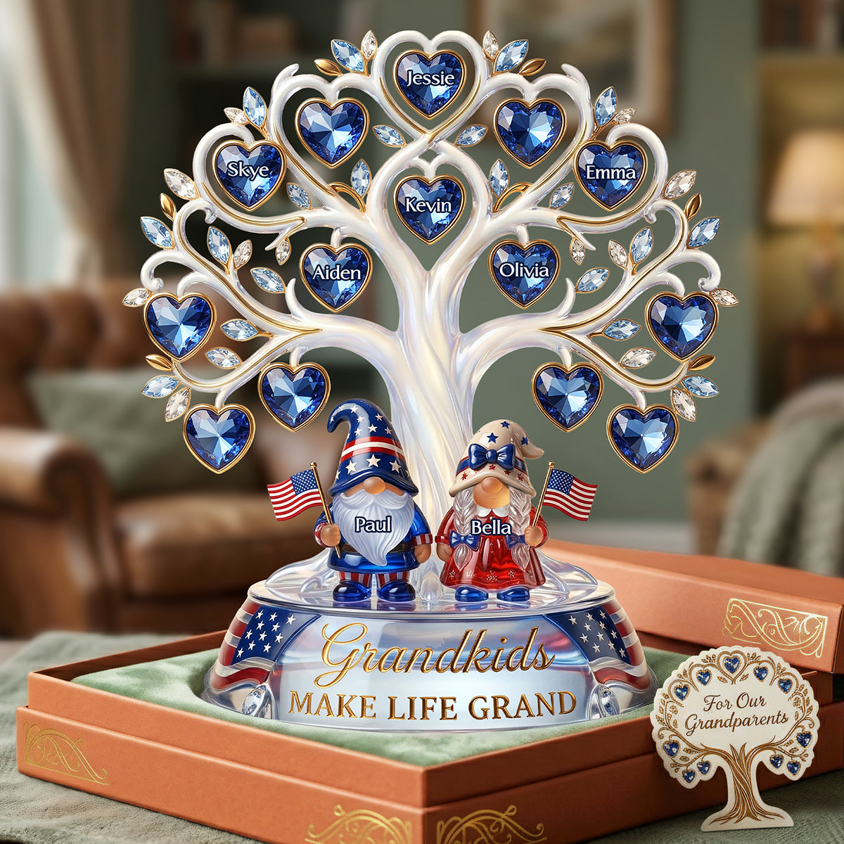 American Gnome Grandparent Acrylic Plaque - Personalized Gifts For Grandparents 02pata020426