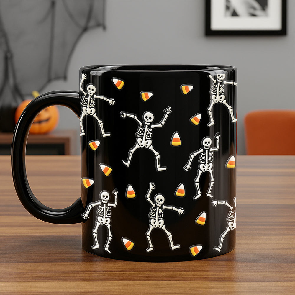 Slightly Subtle Halloween Skeleton Black Mug 03qhqn230825-Homacus