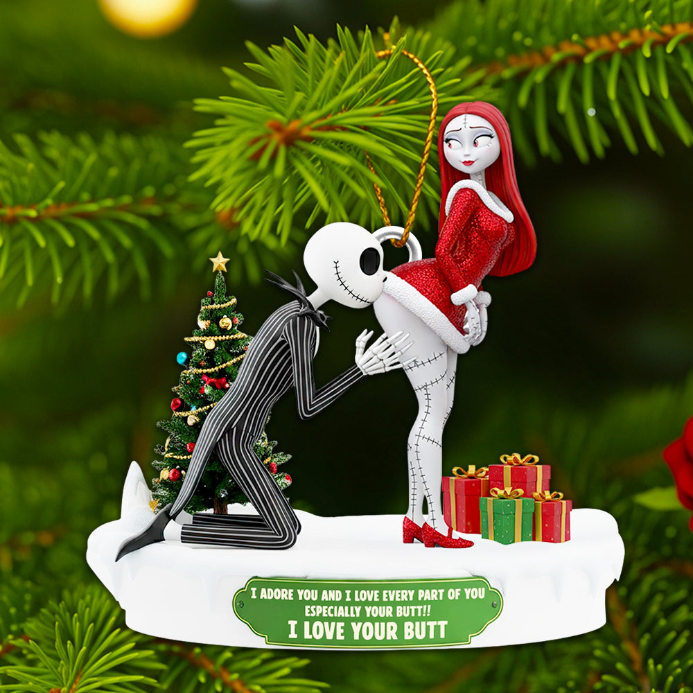 Naughty Skeleton Couple Christmas Ornament - Personalized Gifts For Couple 03ohdt110925-Homacus