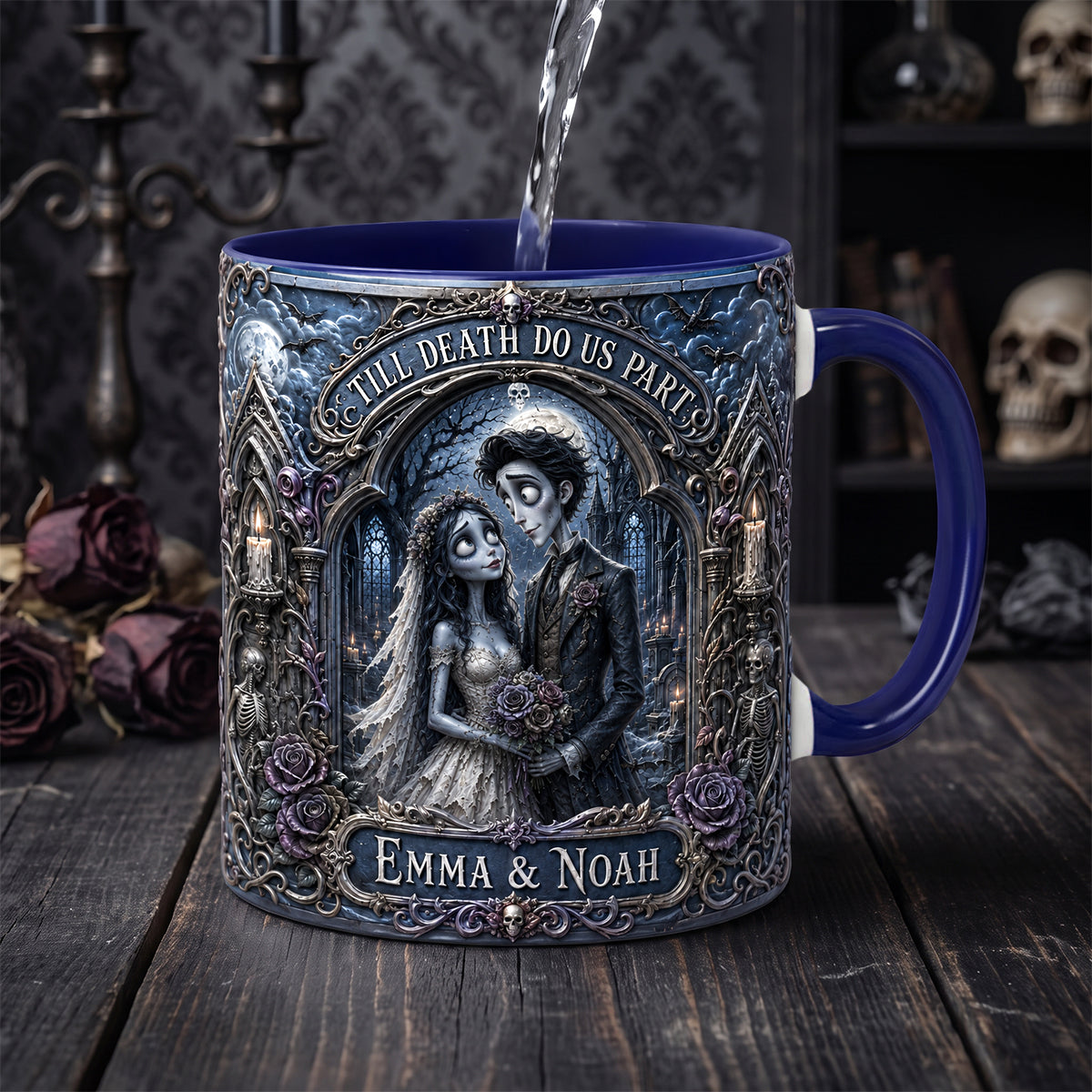 Gothic Love Couple Coffee Accent Mug - Personalized Gifts For Couple 05HADH140726-Homacus