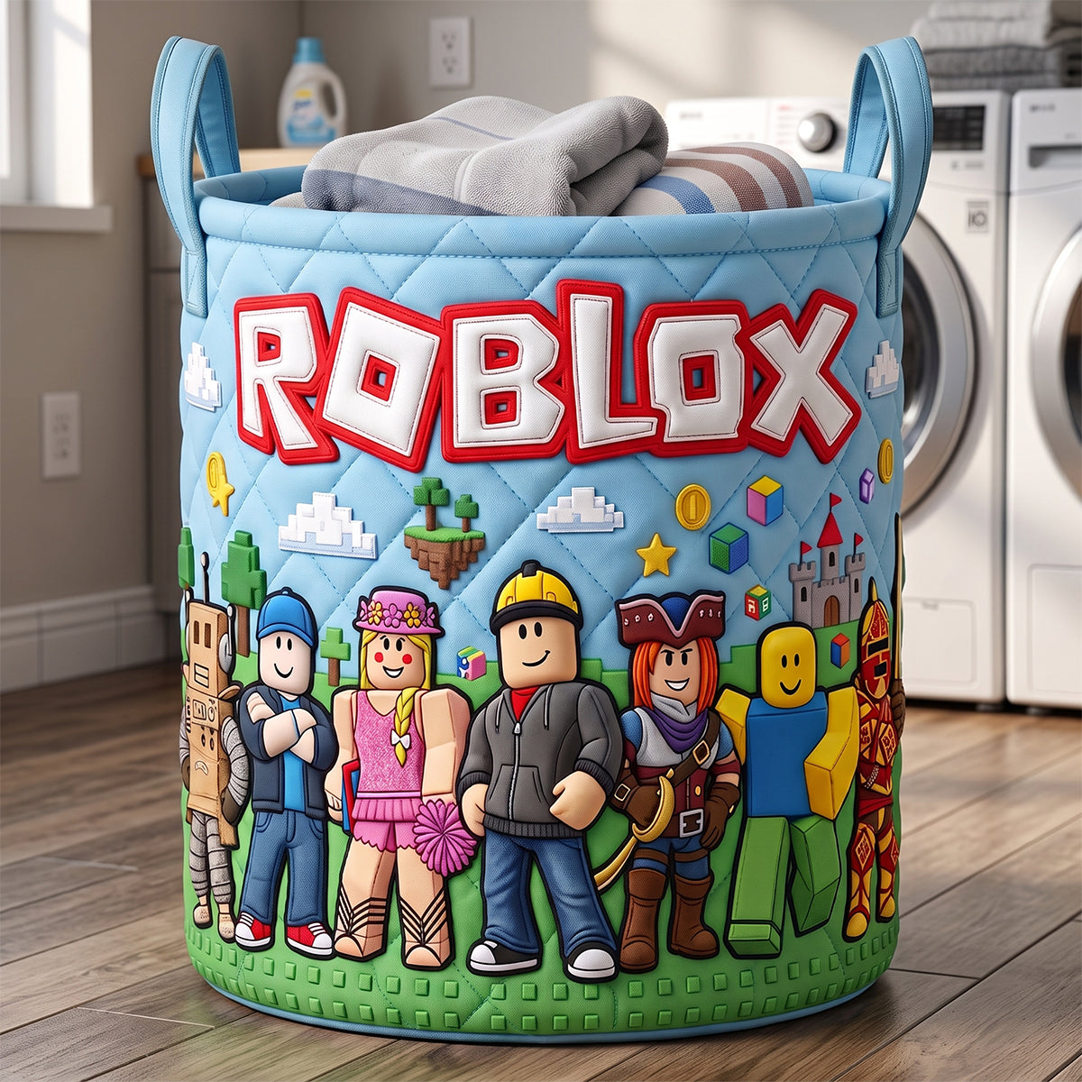 Block World Laundry Basket - Personalized Gifts 01natn140726-Homacus