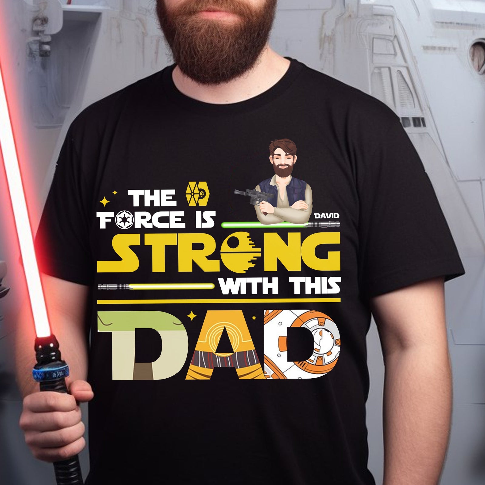 The Force Is Strong Shirt Personalized Gifts For Dad 022xqtn190325hg-Homacus