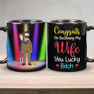 Personalized Gifts For Couple Coffee Mug Congrats On Becoming My Wife You Lucky 03OHMH060225HG-Homacus