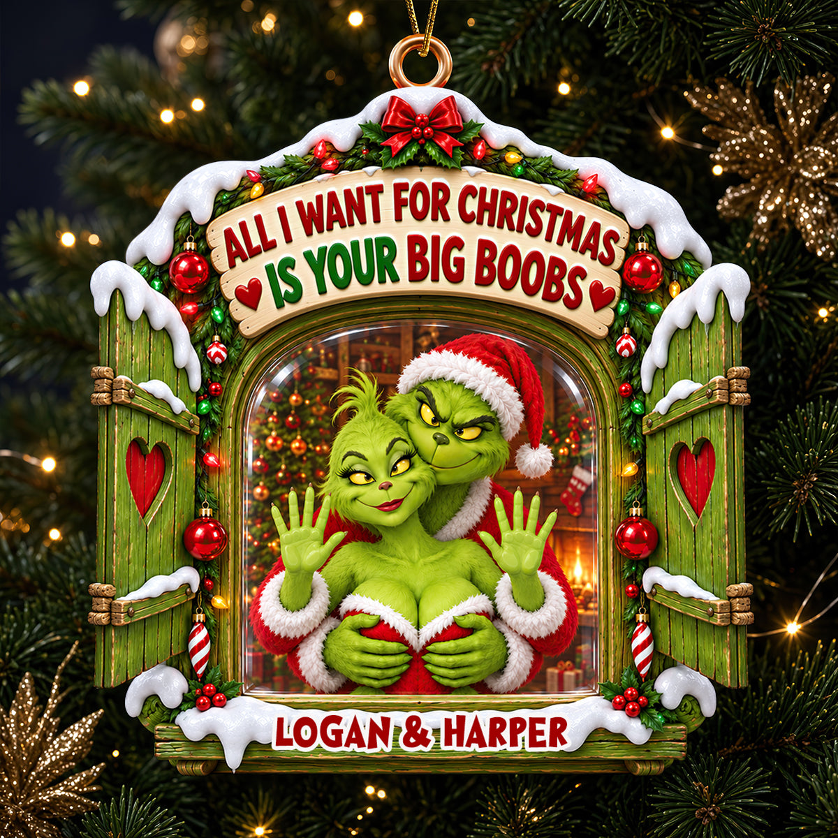 Cheeky Couple Holiday Ornament - Personalized Christmas Gifts For Couple 07ohdt071026-Homacus