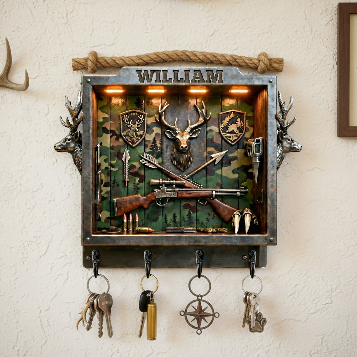 Deer Hunting Wood Key Hanger – Personalized Gifts For Hunters 02tgmg231225-Homacus