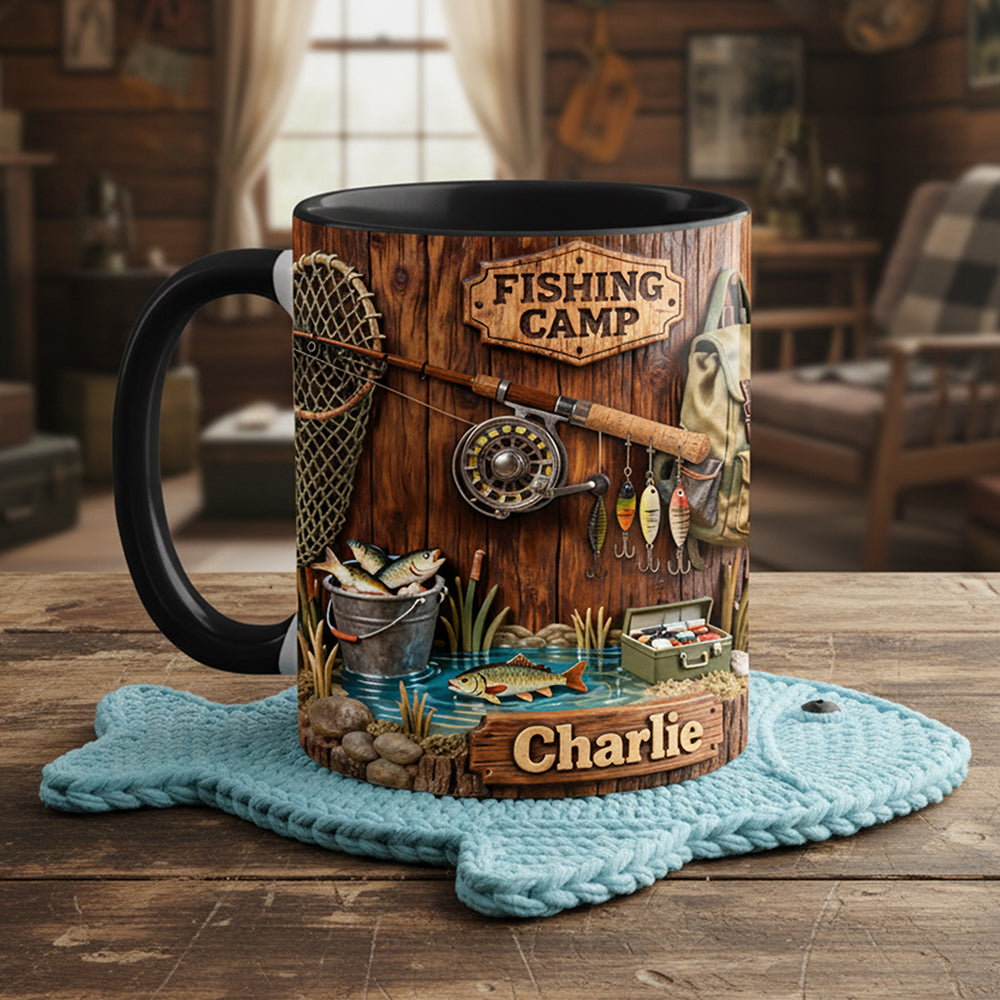 Fishing Camp Coffee Accent Mug - Personalized Gifts For Fishing Lovers 03pata090126-Homacus