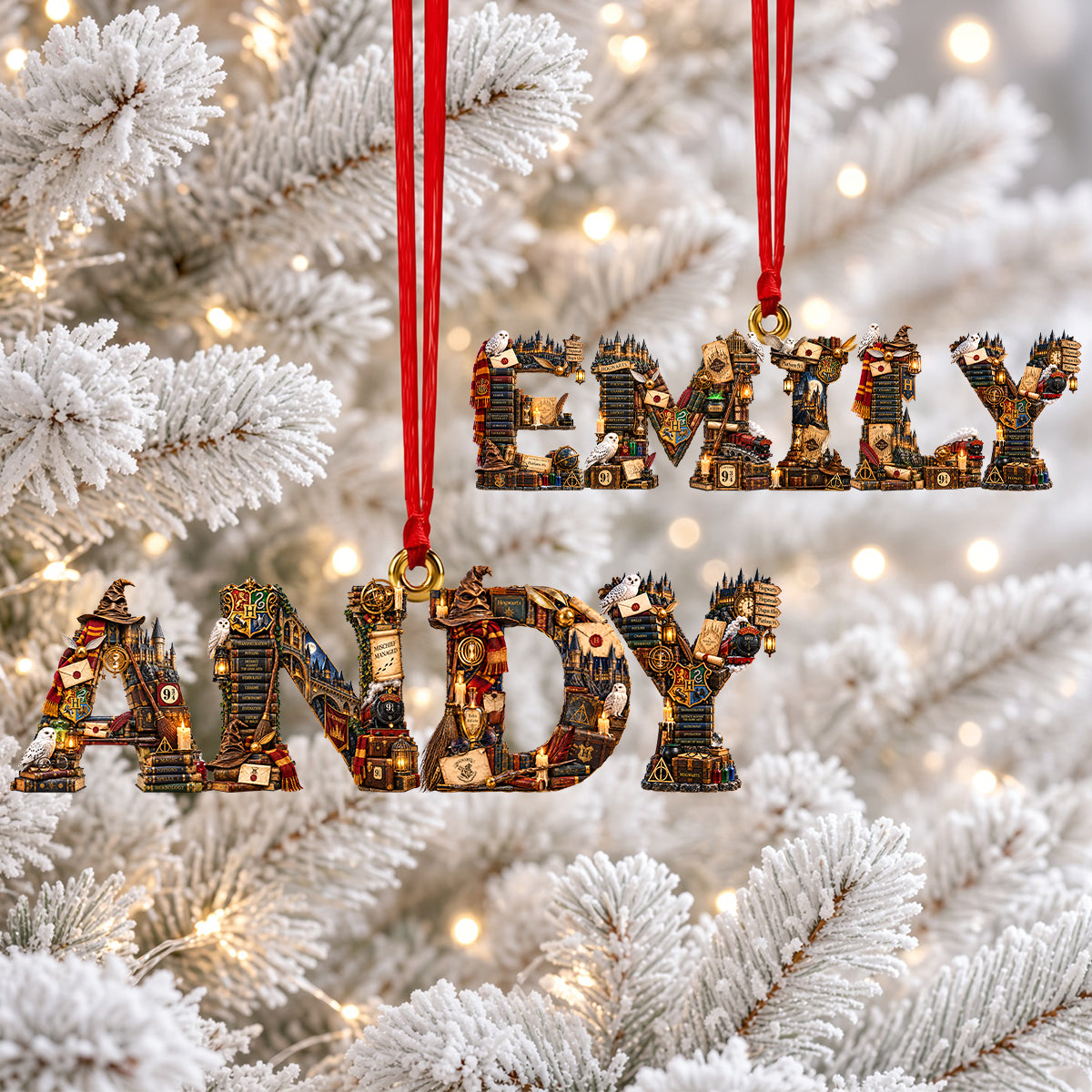 Mystery Library Alphabet Custom Name Ornament - Personalized Christmas Gift 01ohdh180926
