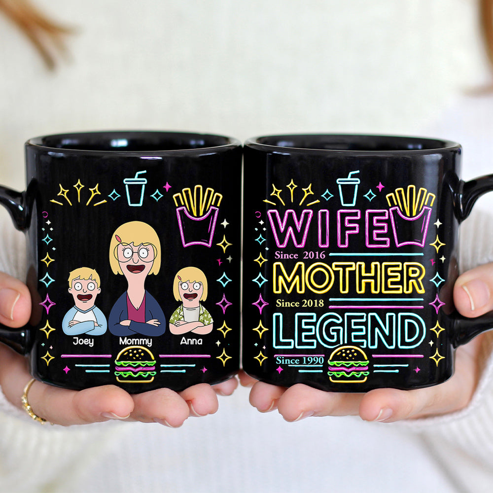 Personalized Gifts For Mom Black Mug, Legend Wife Mom 04TGLU070325HG-Homacus