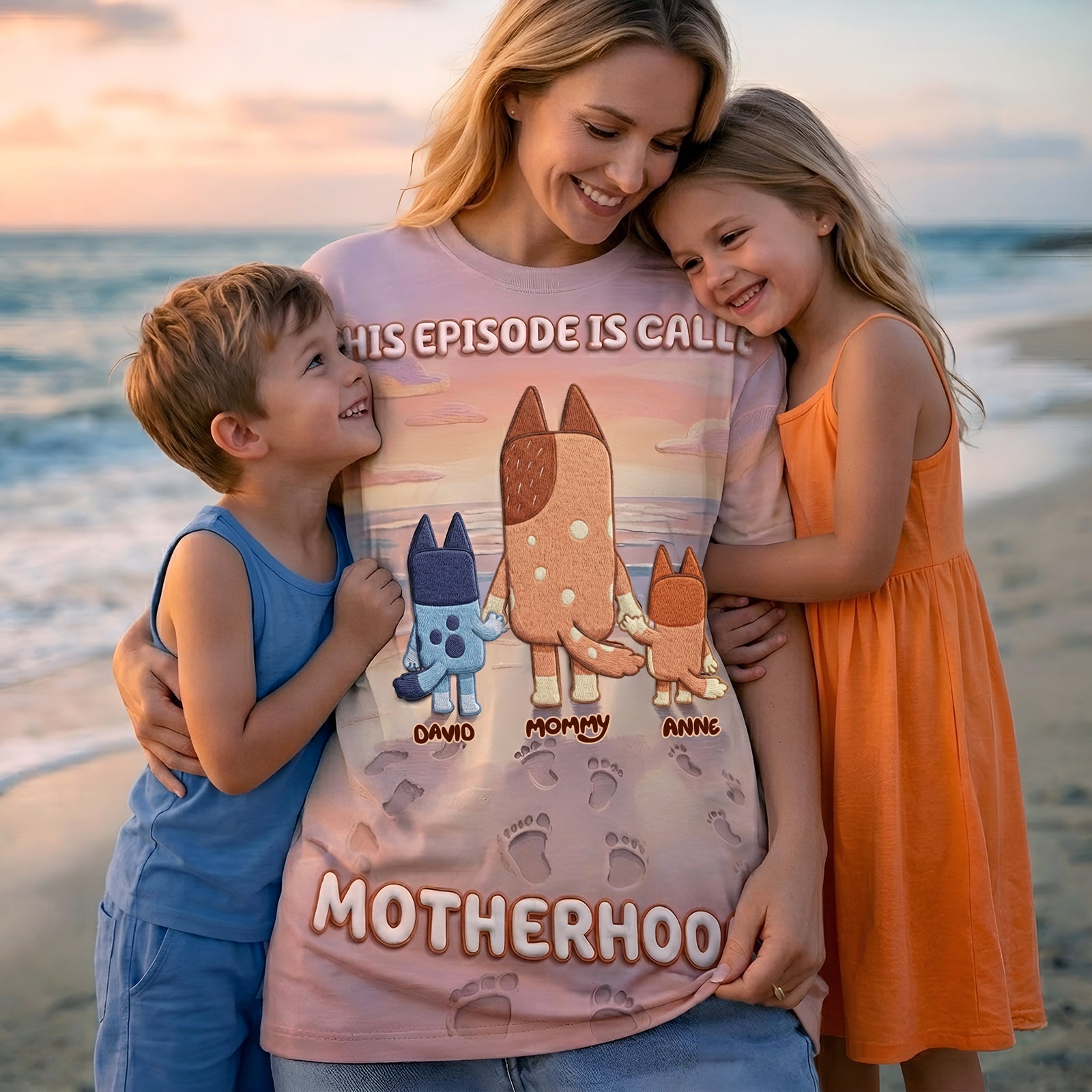 Cute Puppy Mom And Kids Shirt - Personalized Gifts For Mother's Day Shirt 02NALU040426-Homacus
