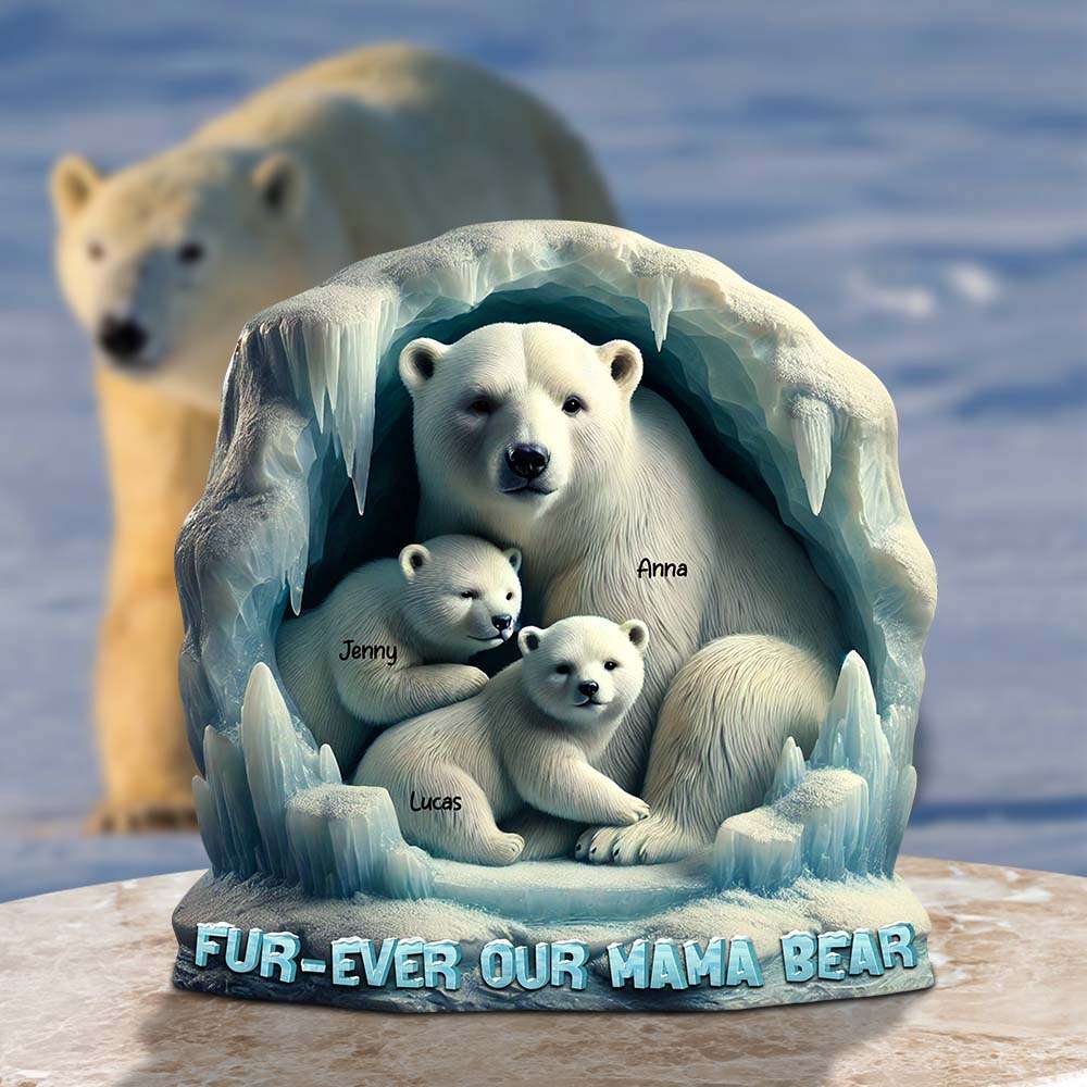 Personalized Gifts For Mom Acrylic Plaque, Polar Bear 02QHTN030425-Homacus