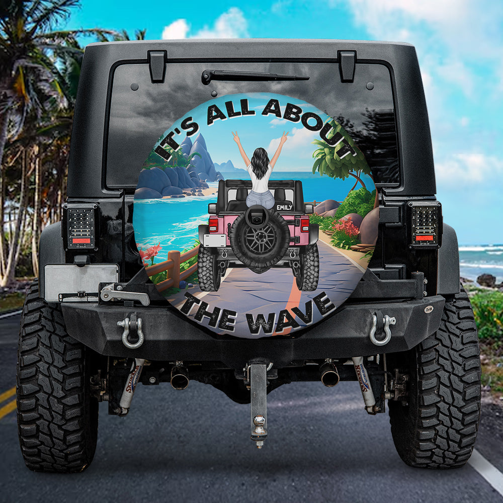 Personalized Gifts For Off Road Lover Tire Cover Girl On Road Sea 01TOMH010724TM-Homacus