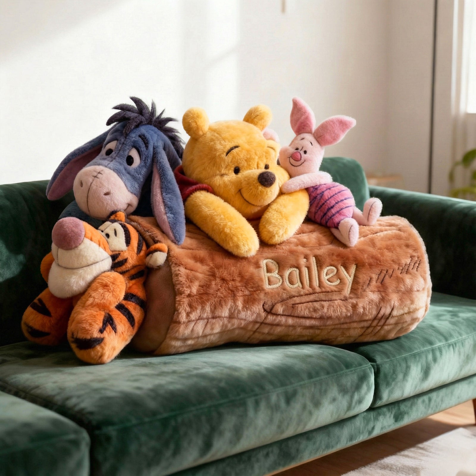 Peeking In Wood Log Shaped Pillow - Personalized Gifts For Cuteness Lovers 04QHMG041225-Homacus