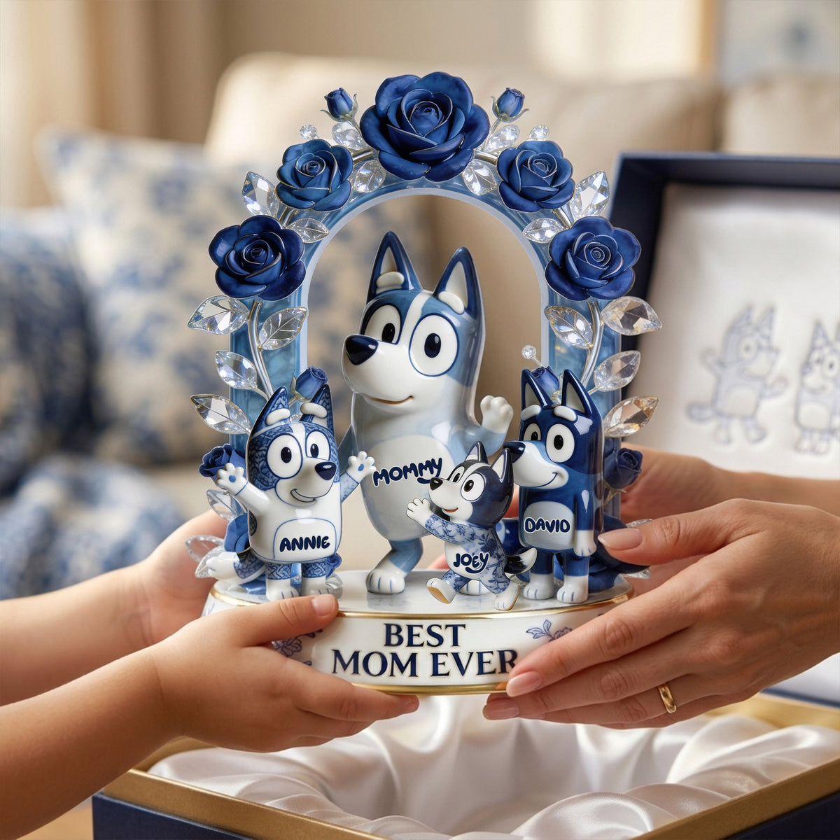Best Mom Ever Toile De Jouy Acrylic Plaque - Personalized Gifts For Mothers 03pglu140426-Homacus