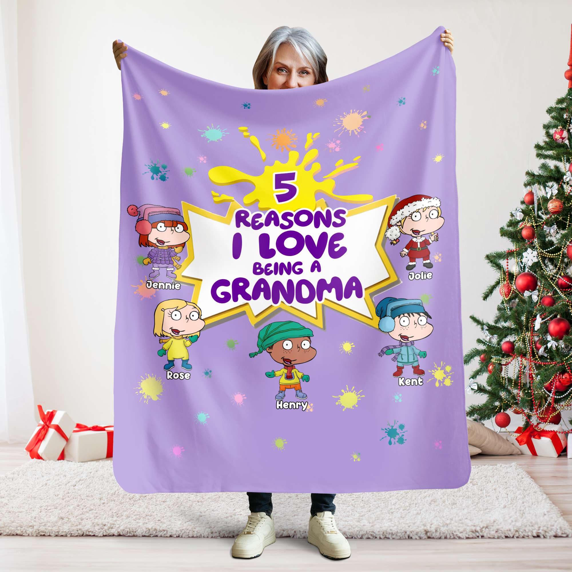 Personalized Gifts For Grandma Christmas Blanket 03TOLU051124HG-Homacus