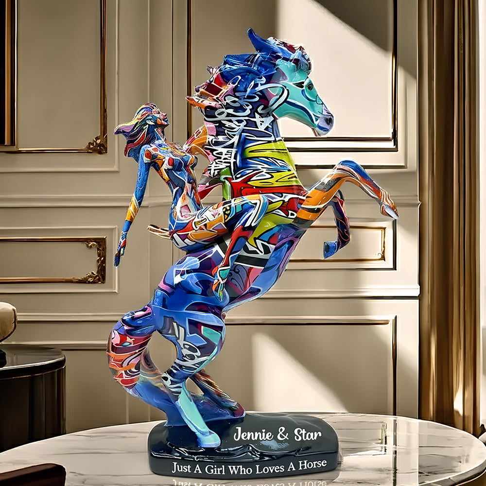 Girl & Her Noble Horse Acrylic Plaque Personalized Gifts For Horse Lovers 09TGDT151125-Homacus