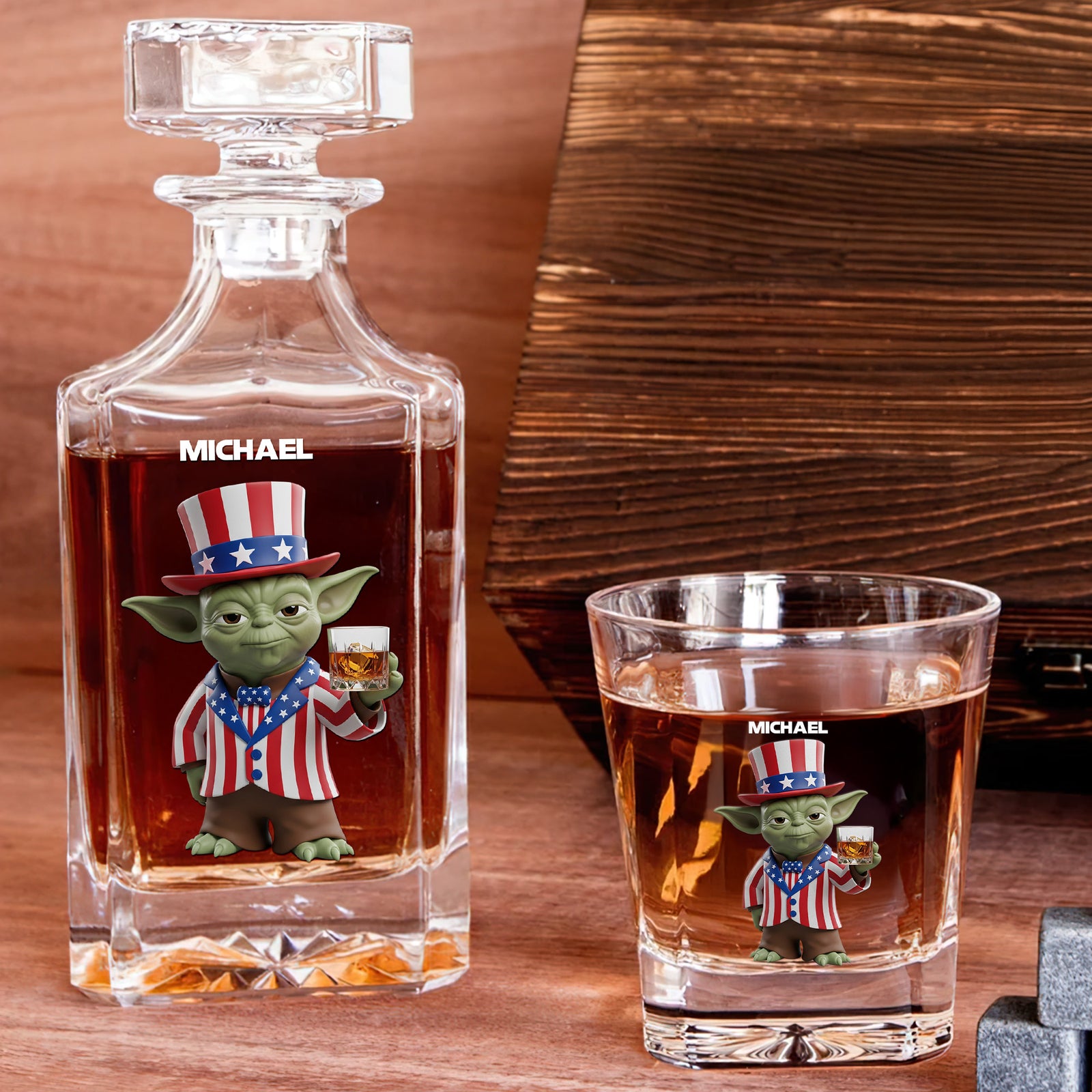 Independence Day Whiskey Decanter Set Personalized Gifts 05OHTN110625-Homacus