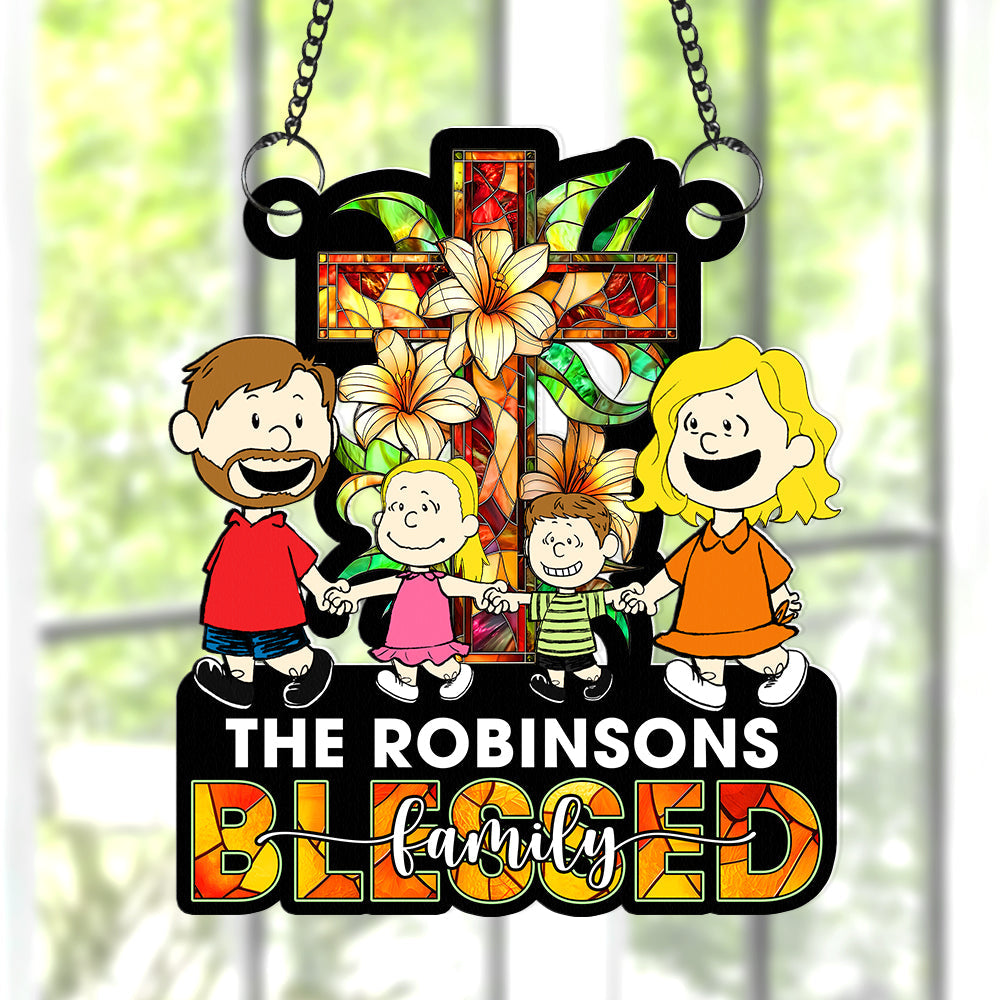 Personalized Gifts For Christian Family Suncatcher Ornament 01kaqn100125hh-Homacus