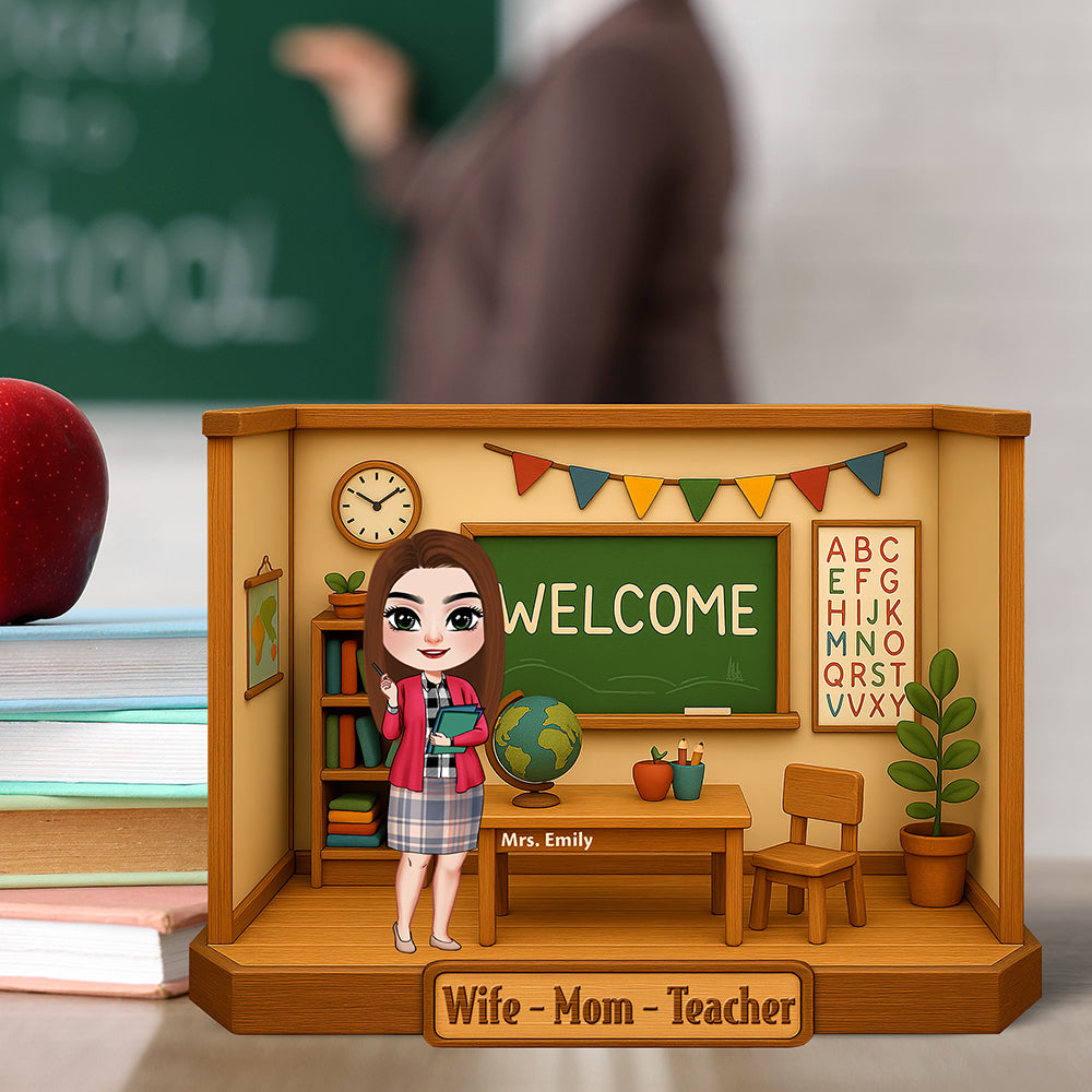 Teacher Mom Plaque - Personalized Gifts For Mom 05naqn150425-Homacus