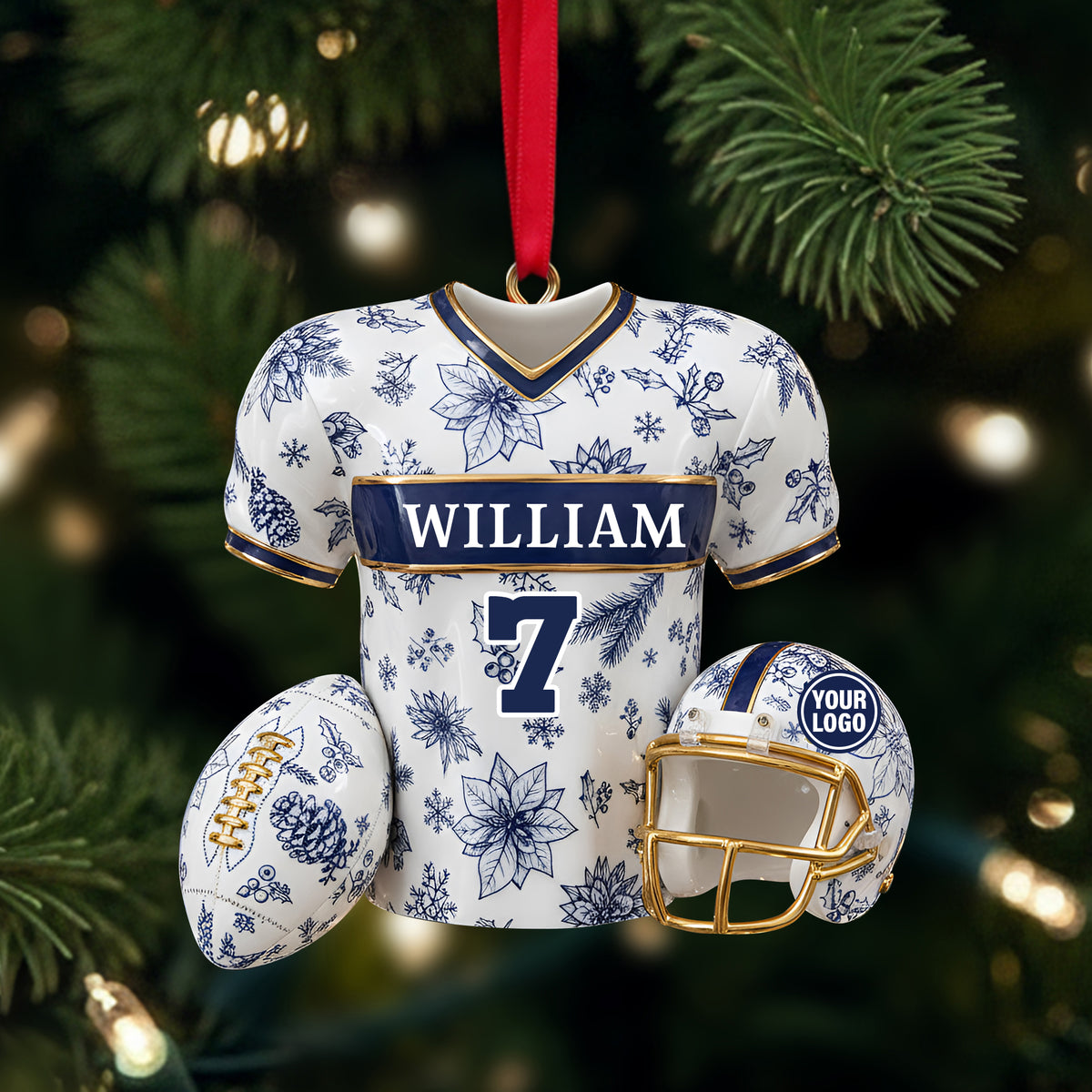 Personalized Christmas Holiday Sports Jersey Ornament 05PGLU021025-Homacus