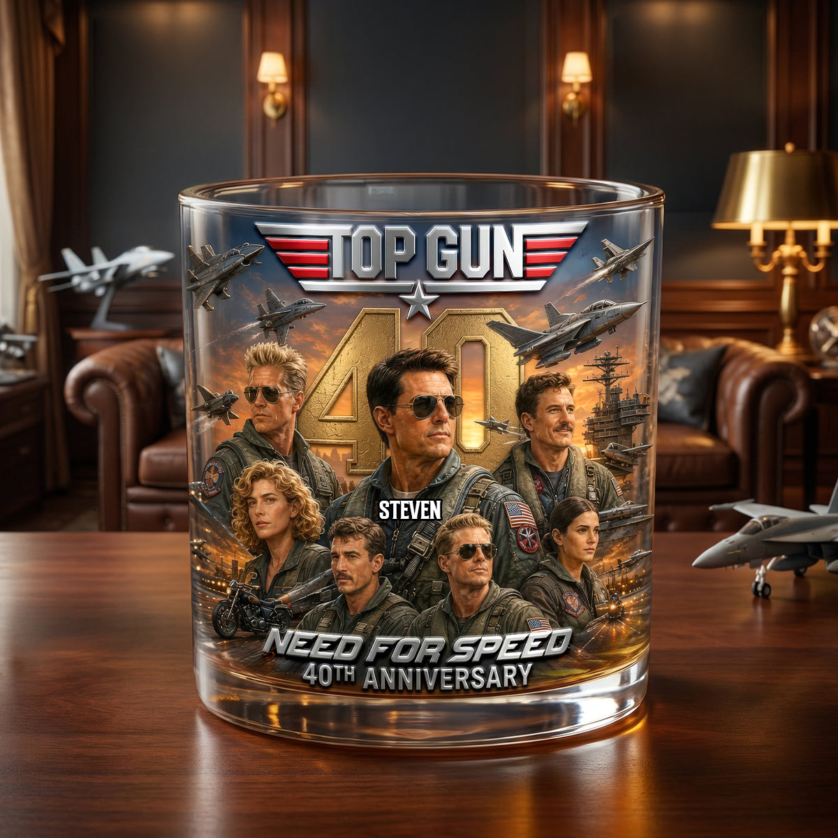 40 Years of Sky Legends Round Glass - Personalized Gifts 04tydh080626-Homacus