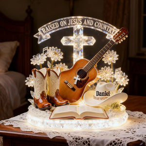 Countryside Jesus Guitar Light Box - Personalized Gifts For Christian Guitarist Custom Shape Acrylic Light Box 04PAMG130126-Homacus
