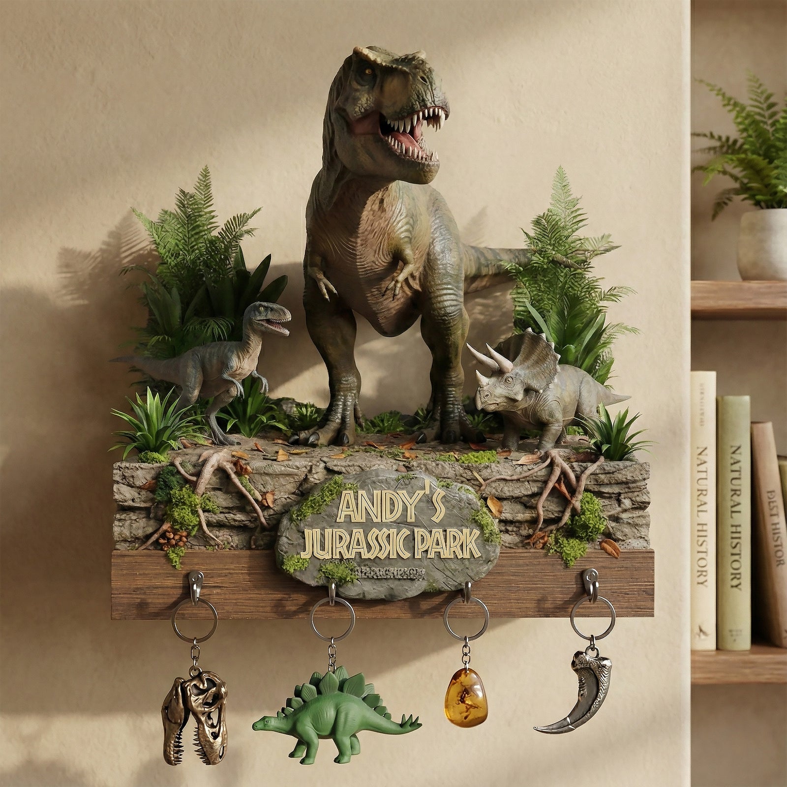 Jungle Wood Key Hanger - Personalized Gifts 03hymg081225-Homacus