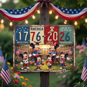 America 250th Anniversary Print Metal Sign - Personalized Gifts For Family 02natn110626-Homacus